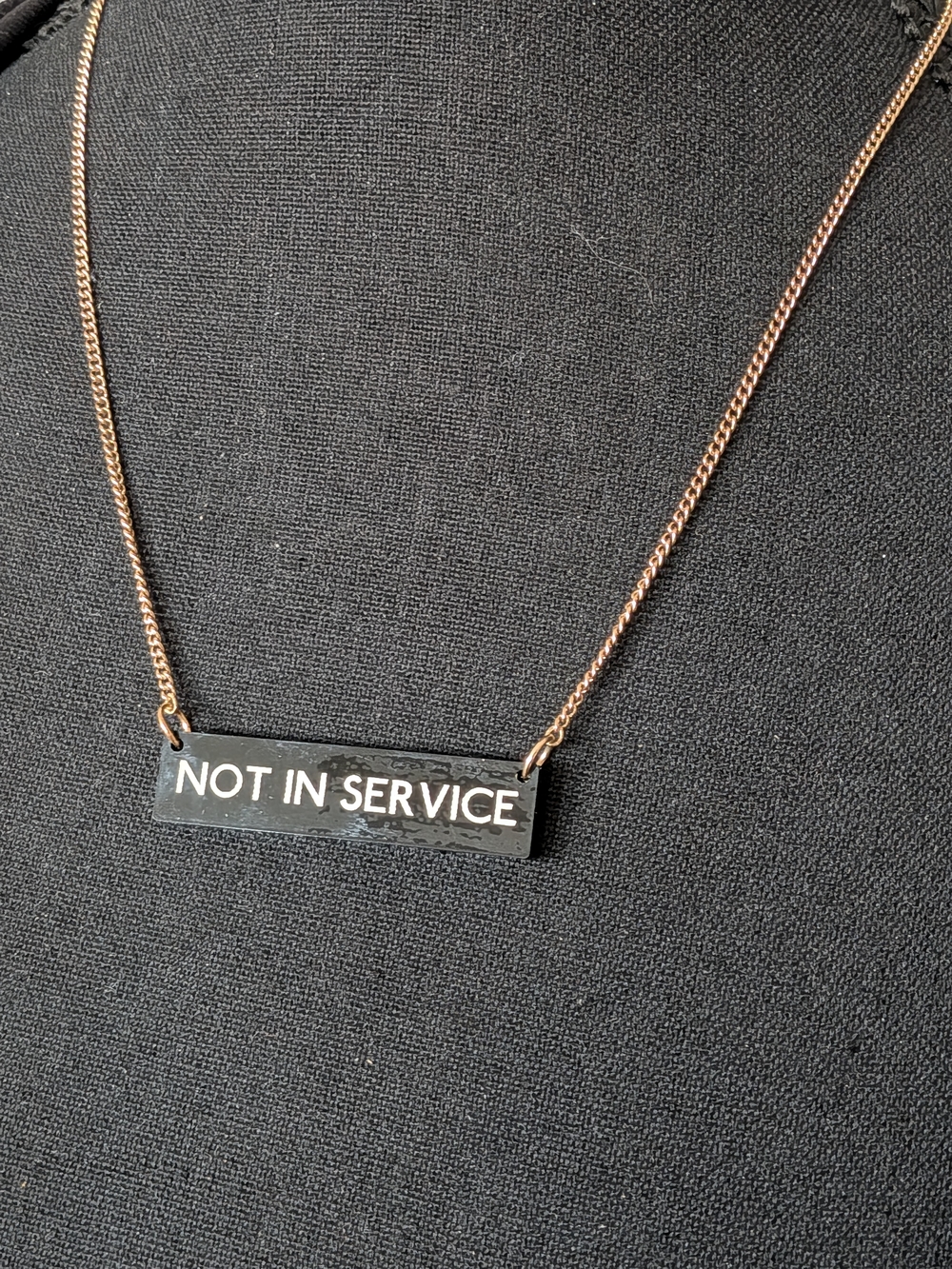 NOT IN SERVICE Black Bar Pendant Necklace - Women Jewelry